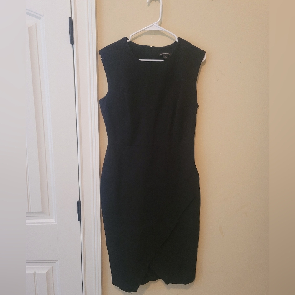 Banana Republic Black Denim Sheath Midi Sleeveless Sheath Dress